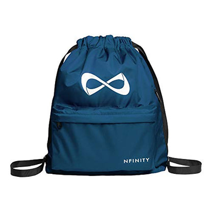 Nfinity Drawstring Backpack Large Capacity Multi-Compartment Cinch Bag - color: Kelly Green