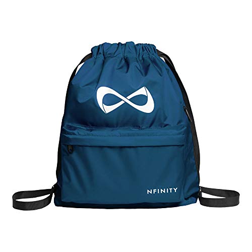Nfinity Drawstring Backpack Large Capacity Multi-Compartment Cinch Bag - color: Kelly Green