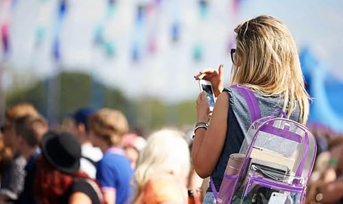 Trail maker Clear Backpack Heavy Duty with Padded Straps, Side Pockets for Kids, Boys, Girls, School, Stadium Approved Events - color: Purple