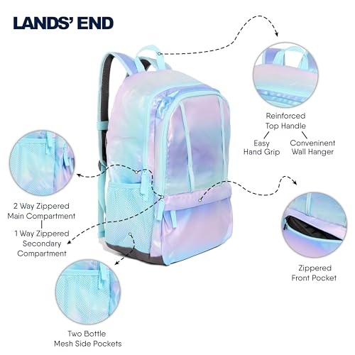 Lands' End Unisex Kids Large ClassMate Lightweight Durable Elementary School Backpack, Pastel Lilac - color: Pastel Lilac
