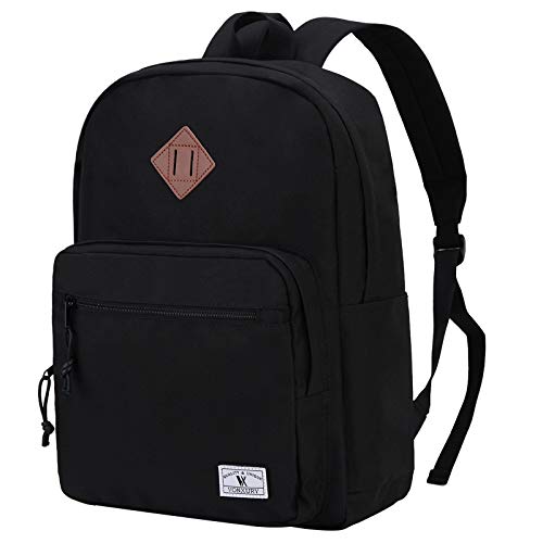 VX VONXURY Backpack for Men Women, Lightweight Kids School Bag, Classic Basic Laptop Bookbag for College Work Travel Hiking - color: Black
