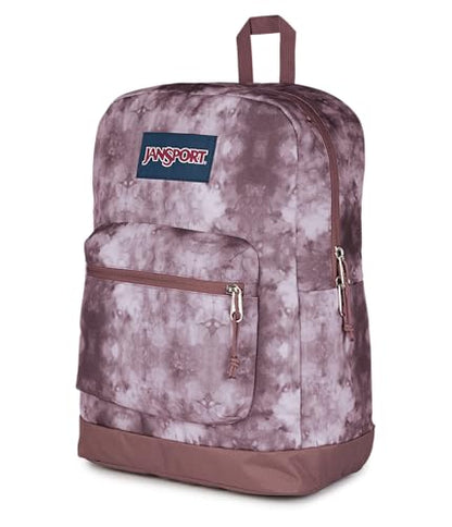 JanSport Cross Town Plus Backpack - Large Main Compartment, Side Water Bottle Pocket, 15-Inch Padded Laptop Sleeve - Ice Dye - color: Ice Dye Mahogany Haze/White