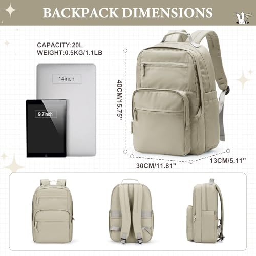 Khaki Backpack for Women Men - color: S-khaki
