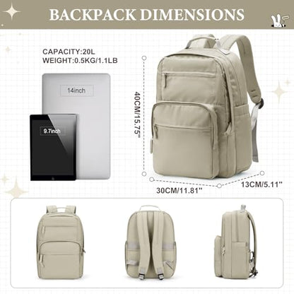 Khaki Backpack for Women Men - color: S-khaki