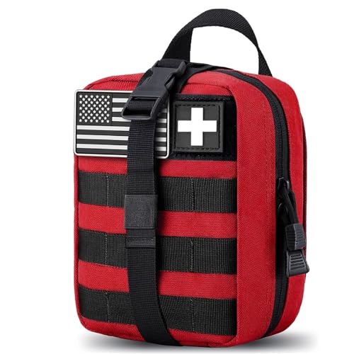 Molle ifak Pouch Empty First aid kit Bag for Outdoor Tactical Medical Pouch - color: RED