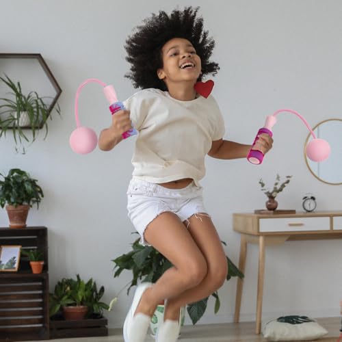 Cordless Weighted Jump Rope for Fitness, Mute Tangle-free Ropeless Skipping Rope with Large Ball, Indoor Workout Exercise Equipment for Men and Women