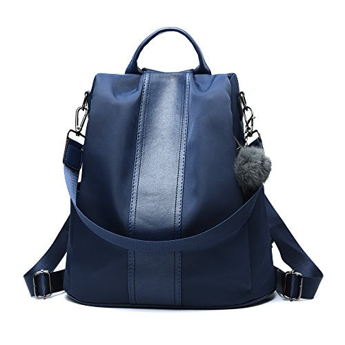 PINCNEL Women Backpack Purse Waterproof Nylon Anti-theft Rucksack Lightweight Shoulder Bag - color: Blue, size: Medium