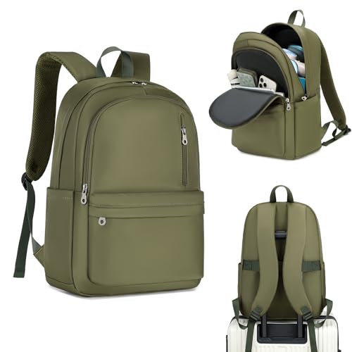 BAGOK Lightweight Nylon Backpack for Women & Men – Foldable, Large Capacity, Ideal for School, Travel & Work - color: Green