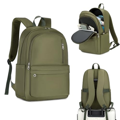 BAGOK Lightweight Nylon Backpack for Women & Men – Foldable, Large Capacity, Ideal for School, Travel & Work - color: Green