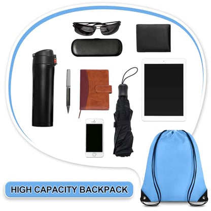 Grneric Drawstring Backpack Bulk 70Pcs String Backpack Drawstring Bags Cinch Bag Sackpack for Men Women Gym(Sky Blue) - color: Sky Blue