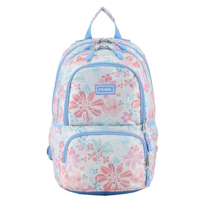 FUEL Hiking Laptop Backpack, College Bookbag, Travel Daypack with 5 Compartments, Dynamo Tech Pocket, 18.5 Inches - color: Spring Floral