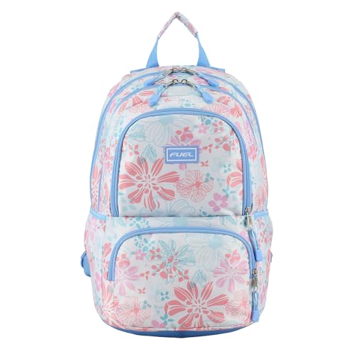 FUEL Hiking Laptop Backpack, College Bookbag, Travel Daypack with 5 Compartments, Dynamo Tech Pocket, 18.5 Inches - color: Spring Floral