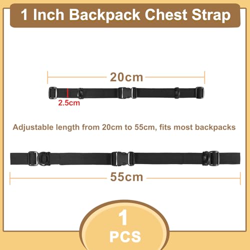 Outdoor Adjustable Chest Strap for Backpack Replacement, Camping Hiking Sternum Straps for Backpacks With Quick Release Buckle (Black, 1pcs) - color: Black 1pcs
