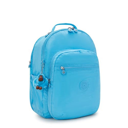 Kipling Women's Seoul Extra Large 17" Laptop Backpack, Durable, Roomy with Padded Shoulder Straps, Built-In Protective Sleeve - color: Powder Blue, size: Large
