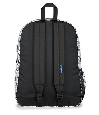 JanSport Cross Town Backpack - Simple Bag for Everyone with 1 Main Compartment, Front Utility Pocket - Premium Class Accessories - Doodle Dots - color: Doodle Dots Black/White/Grey