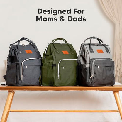 KeaBabies Baby Diaper Bag Backpack - Large Baby Bag for Boys, Girls, Waterproof Multi Function Travel Diaper Backpack with Changing Pad, Durable Travel Essentials for Moms and Dads (Coffee Brown) - color: Coffee Brown