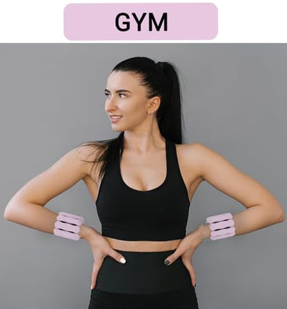 Ankle and Wrist Weights for Women & Men, Adjustable Arm & Leg Weights Set of 2 (1 lb/2 lb Each) Soft Silicone Weighted Bands Weighted Bracelet for Pilates Yoga Dance Walking Running Swimming Water Pool Home Gym Fitness Workout Jogging Gymnastics Aerobics