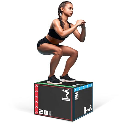 Jumping Plyo Box 3 in 1 Foam Plyometric Box Heavy Duty Jumping Box High Density Foam Plyo Box for Home Gym Jumping Training Fitness Workout Exercise