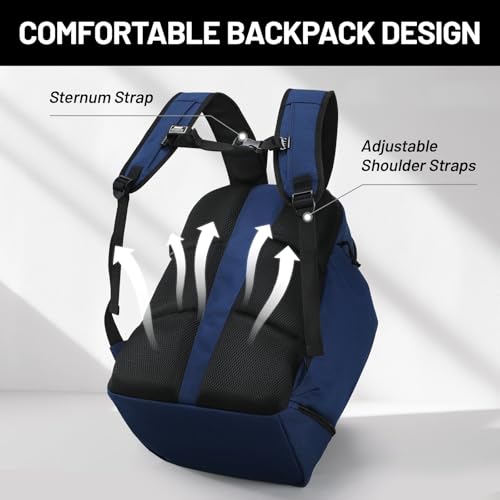 MIER Basketball Backpack Bags Sports Gym Backpacks with Shoe Compartment and Ball Holder for Adult Men Large Soccer Bag - color: Dark Blue