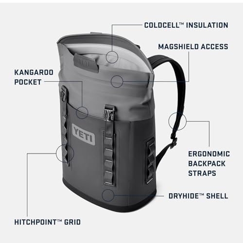 YETI Hopper M Series Backpack Soft Sided Coolers with MagShield Access - color: Black Forest Green, size: M12