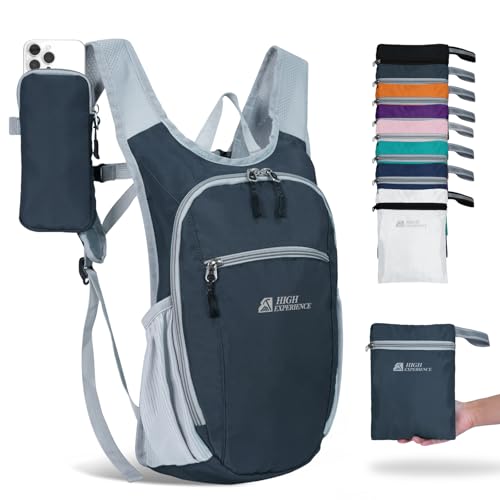 Hiking Backpack 10L/15L Small Daypack Lightweight Packable Travel Foldable Water Resistan for Women Men (Gray, 15L) - color: Gray, size: 15L