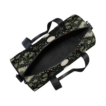 MNSRUU Sports Duffel Bags, Green Moth Athletic Gym Bag Overnight Workout Travel Tote Luggage for Men Women Yoga - color: Moths I18601