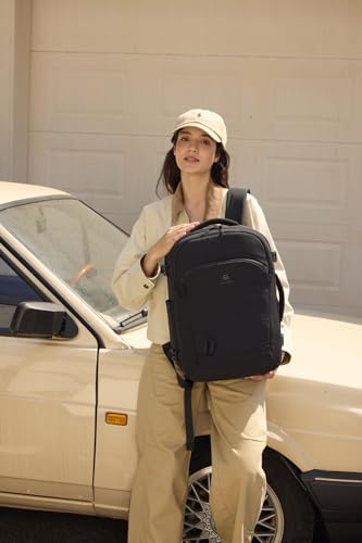LOVEVOOK 40L Travel Backpack for Women, Airline Approved Carry On Backpack with 2 Packing Cubes, Waterproof Personal Item Bag Fits 17" Laptop, TSA Traveling Essentials Weekender Overnight Backpack - color: Black, size: 40L-3PCS