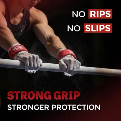 Reisport Men's High Bar Gymnastics Grips - Durable Leather Hand Grips for Gymnastics Bars Men & Boys - Gymnastics Equipment & Accessories for Advanced Gymnasts - size: X-Large, style: Hook/Loop