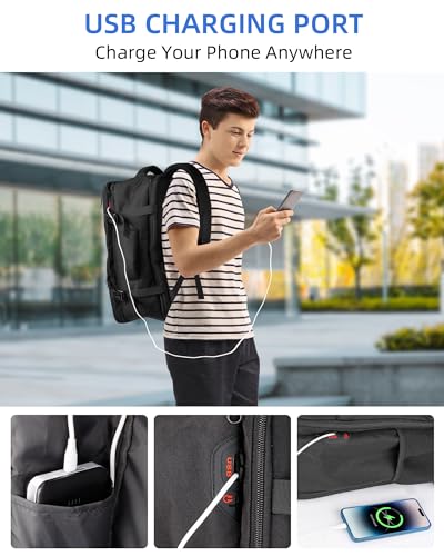Large Travel Backpack for Men Women, 40L Carry On Backpack Flight Approved, 17.3 Inch Laptop Backpack, TSA Water Resistant Business Weekender Luggage Personal Item Bag