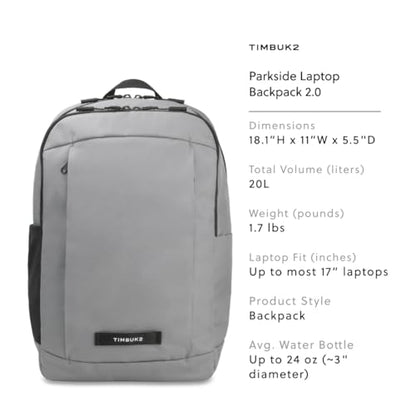 Timbuk2 Parkside Laptop Backpack 2.0, Eco Gunmetal - color: Eco Gunmetal