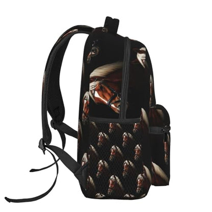 Stylish Travel Backpack Horse Black, Commuter Daypack with Laptop Compartment for Work, Trips and Gym - color: Pattern (270)