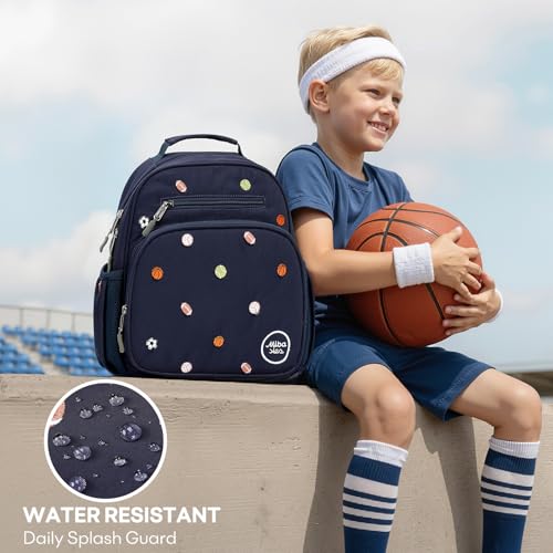 mibasies Toddler Backpacks for Boys 2-4: Quilted Backpack for Preschool Prek Daycare - Cute 12 Inches Bookbag for Little Kids Ball Blue - color: Ball Blue, style: Toddler-12"h(not Fit Folder)