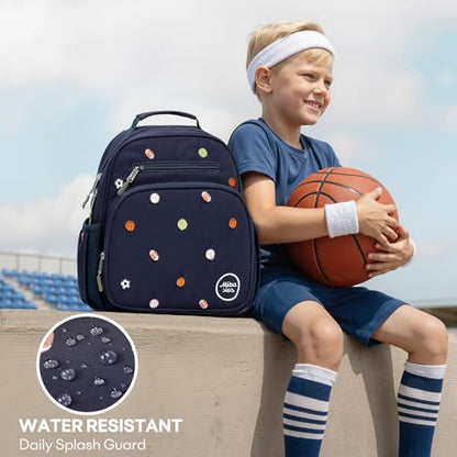 mibasies Toddler Backpacks for Boys 2-4: Quilted Backpack for Preschool Prek Daycare - Cute 12 Inches Bookbag for Little Kids Ball Blue - color: Ball Blue, style: Toddler-12"h(not Fit Folder)