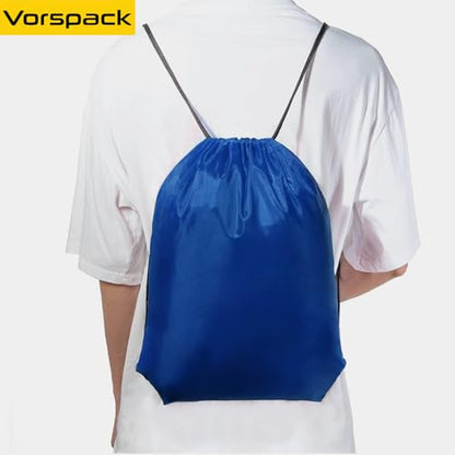 Vorspack 100 Pcs Drawstring Bags Bulk - Lightweight Drawstring Backpack, Cinch Bag for Party Sport Gym Trip Gift - Blue - color: Blue
