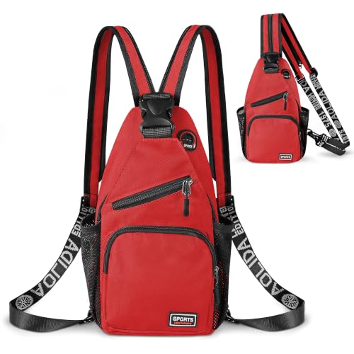Crossbody Backpack Convertible Sling Bag for Women Men with Adjustable Strap Small Casual Daypack for Hiking Traveling (Small, 11-Inch, Red) - color: Red, size: 11-Inch