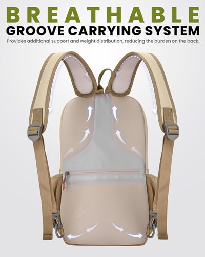 OutdoorMaster Hiking Daypack, Adjustable Single And Double Shoulder Backpacks, Lightweight Sling Bag, Crossbody Shoulder Chest Urban Outdoor Travel Backpack for Women & Men - Khaki