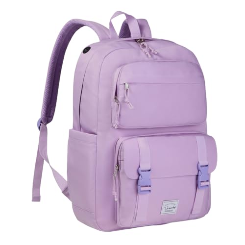 VASCHY Travel Backpack for Girls, Large Fashion Schoolbag Book Bag Rucksack for High School/College/Work/Daypack/Commuter Purple - color: Light Purple
