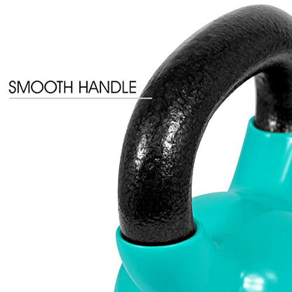 Yes4All Kettlebell, Vinyl Coated Kettlebell Cast Iron Sets with Stable Flat Bottom for Full Body Workout, Push up, Grip Strength Training & Weights Exercises - color: Multicolor, style: 10 - 20lb