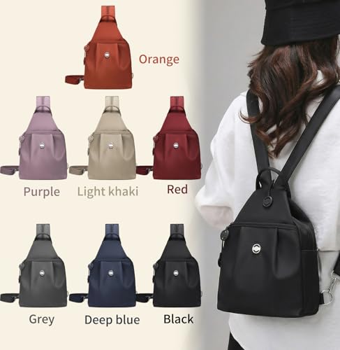 3 in 1 Anti Theft Travel Tote Bag, Waterproof Convertible Capacity Backpack, Lightweight Sling Crossbody Bag for Women's Outdoor (Black) - color: Black