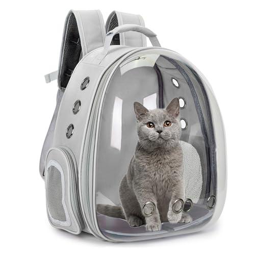 Cat Bubble Backpack Carrier for Small Medium Dogs Cats Carrying Bag, Airline Approved Pet Travel Carrying Bag Dog Hiking Walking Outdoor Backpack (Gray) - color: Gray