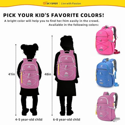 SKYSPER Kids Backpack 18L Children School Bag Child Boy Girl Pack Ages 4-8 for Traveling Day Trips Classes(Purple) - color: Purple, size: Medium
