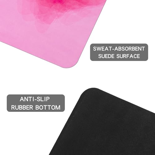 Foldable Yoga Mat, Non-slip Suede Fitness Mat With Carry Bag for Hot Yoga, Exercise, Pilates, 1.5mm Thick Lightweight Exercise Yoga Mat for Women - color: Pink