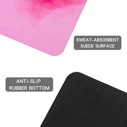 Foldable Yoga Mat, Non-slip Suede Fitness Mat With Carry Bag for Hot Yoga, Exercise, Pilates, 1.5mm Thick Lightweight Exercise Yoga Mat for Women - color: Pink