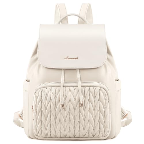 LOVEVOOK Mini Backpack for Women,Small Backpack Purse for Travel Work Cute Backpack Daypack With Anti-theft Pocket Mini Bag for Daily College Shopping - color: Off-white, size: 13 inch