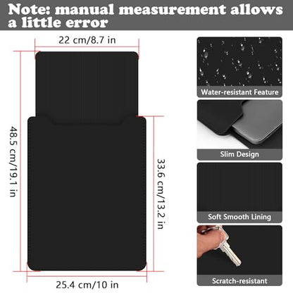 BVYA 12-13.3" Laptop Sleeve, PU Leather Laptop Case Compatible with MacBook Air 13 2018-2022 (M2 A2681 M1 A2337), Compatible with MacBook Pro 13 2016-2022 (M2 A2686 M1 A2338 A2251 A2289 A2159) - color: BLACK, size: For 12-13.3 inches