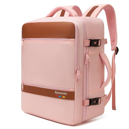 Smart Suitcase-style Laptop Backpack, 25L / 35L Practical Travel Bag for Work, Leisure & Flight, Luggage-Style Commuter Pack (Pink, 35L) - color: Pink, size: XL (8x12.8x18.5")