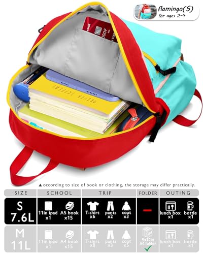 atgark Preschool Toddler Backpack For Boys Girls, School Mini & Travel, Small Kids Child Backpacks, Kindergarten Elementary bag, 11.6" H - color: Flamingo, size: Age 1-3 (11.6" H Can't Fit Folder)