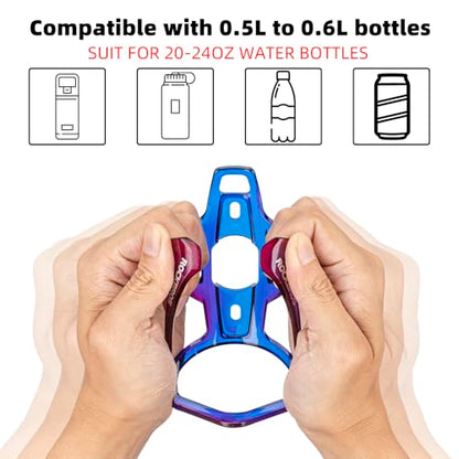 ROCKBROS Bike Water Bottle Holder Ultra-Light Bicycle Bottle Cages with Screws Tool, Universal Bike Cup Holder Rack for Road MTB Bikes… - color: Purple-Blue, size: Standard