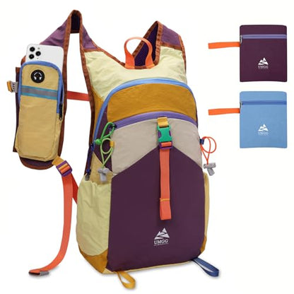 15L Small Hiking Backpack Travel Daypack Colorful Lightweight Packable Foldable Casual Backpack for Women Men - color: Purple