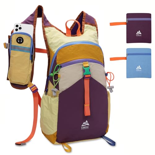 15L Small Hiking Backpack Travel Daypack Colorful Lightweight Packable Foldable Casual Backpack for Women Men - color: Purple